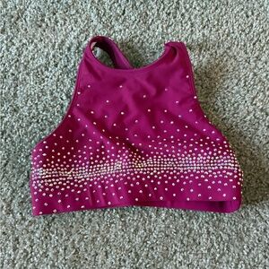 Rebel Pink Rhinestone Crop Top